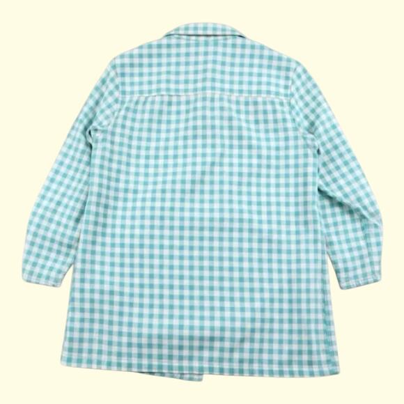 LL Bean Women’s Mackintosh Jacket – Petite SMALL - Marine Aqua/Raincoat Gingham - Picture 3 of 12